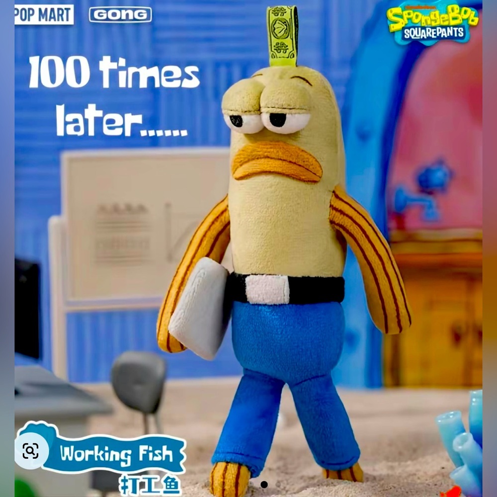 Bikini Bottom Buddies Plush Pendant- WORKING FISH 
OPENED BOX, sealed package